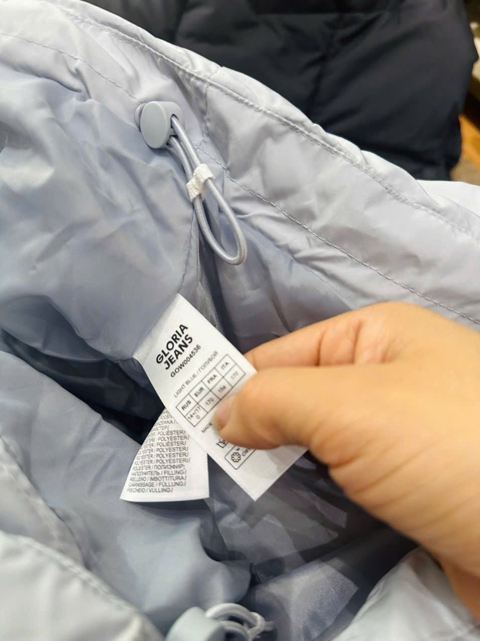 Áo khoác phao GGJJ 2 màu xanh pastel / xanh đen cho bé size 6-14y