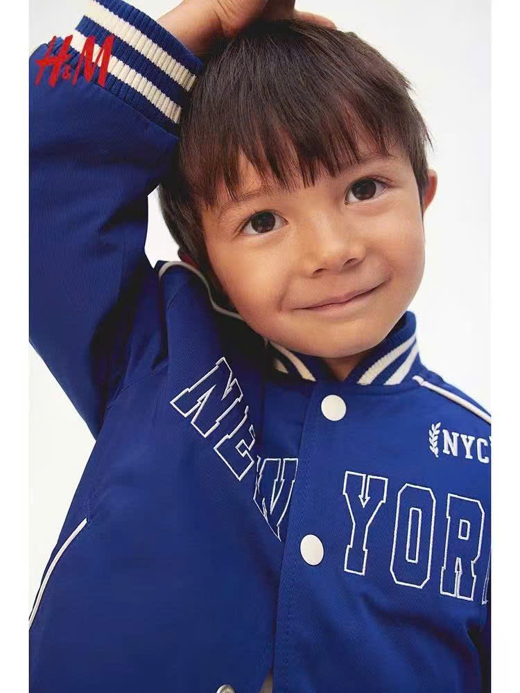 Áo khoác bomber dư xịn xanh New York bé trai size 2-10y