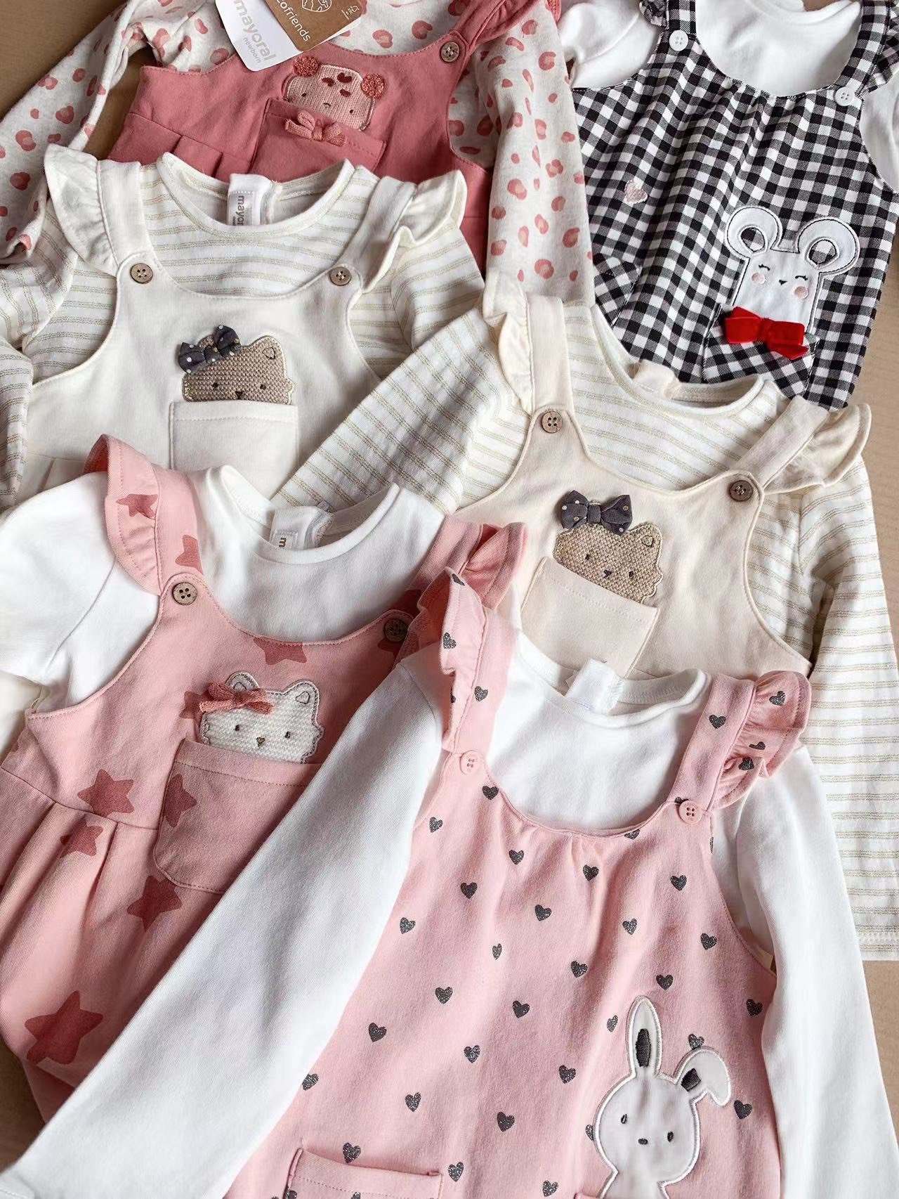 Set áo liền quần yếm Mayoral nhiều hình BG size 1m - 18m