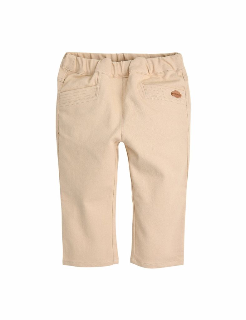 Quần kaki Moimoln màu be túi chéo viền chỉ logo mây cho bé size 90-130