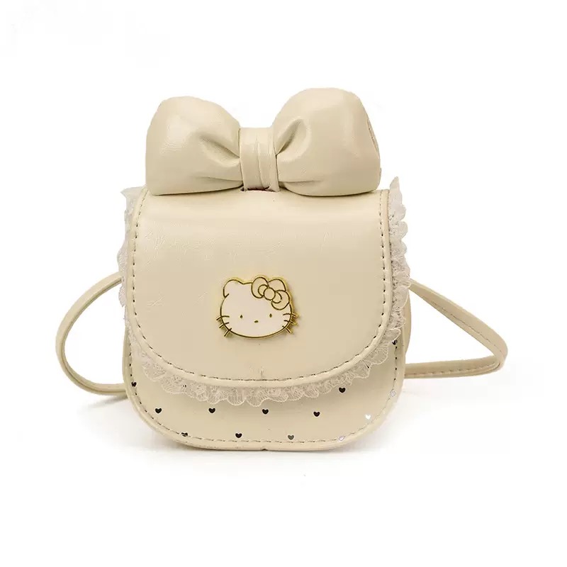 Túi đeo chéo Hello kitty viền ren nhiều màu cho bé