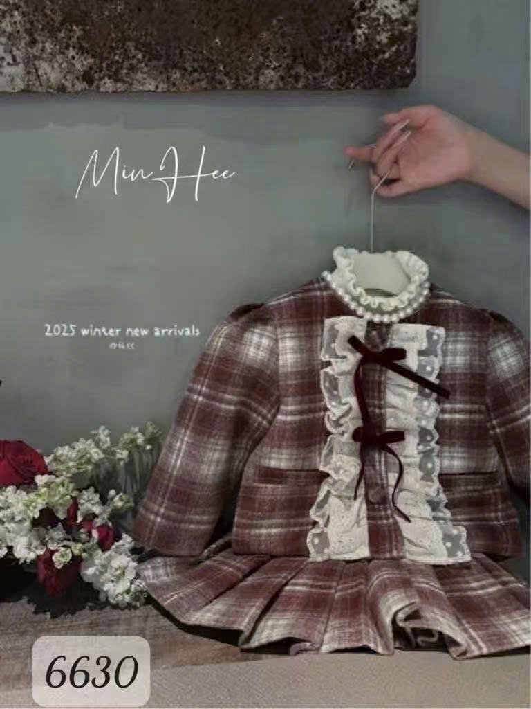 6630 - Set dạ nơ kẻ 2 màu cho bé size 90-130