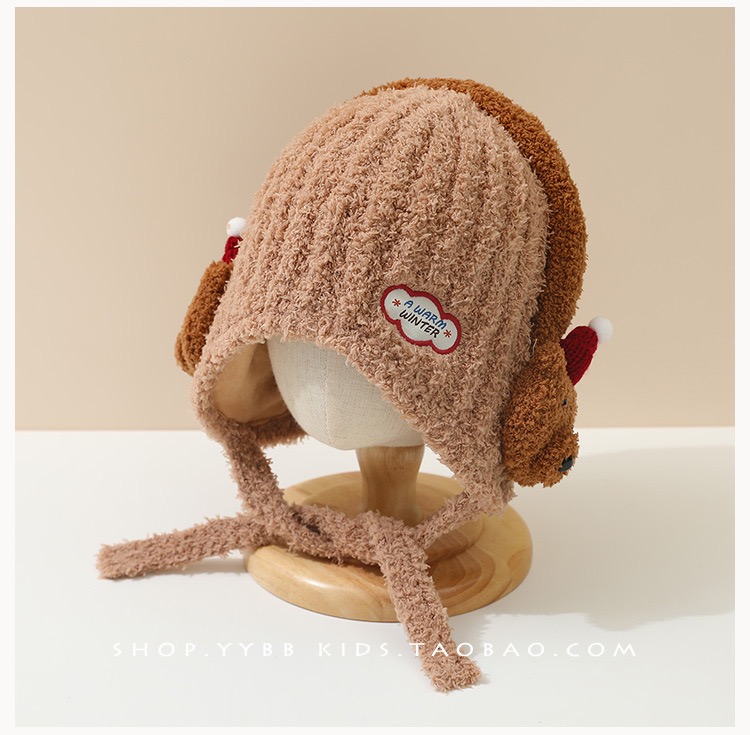 Mũ len giả bịt tai nhiều màu cho bé size 2-8y