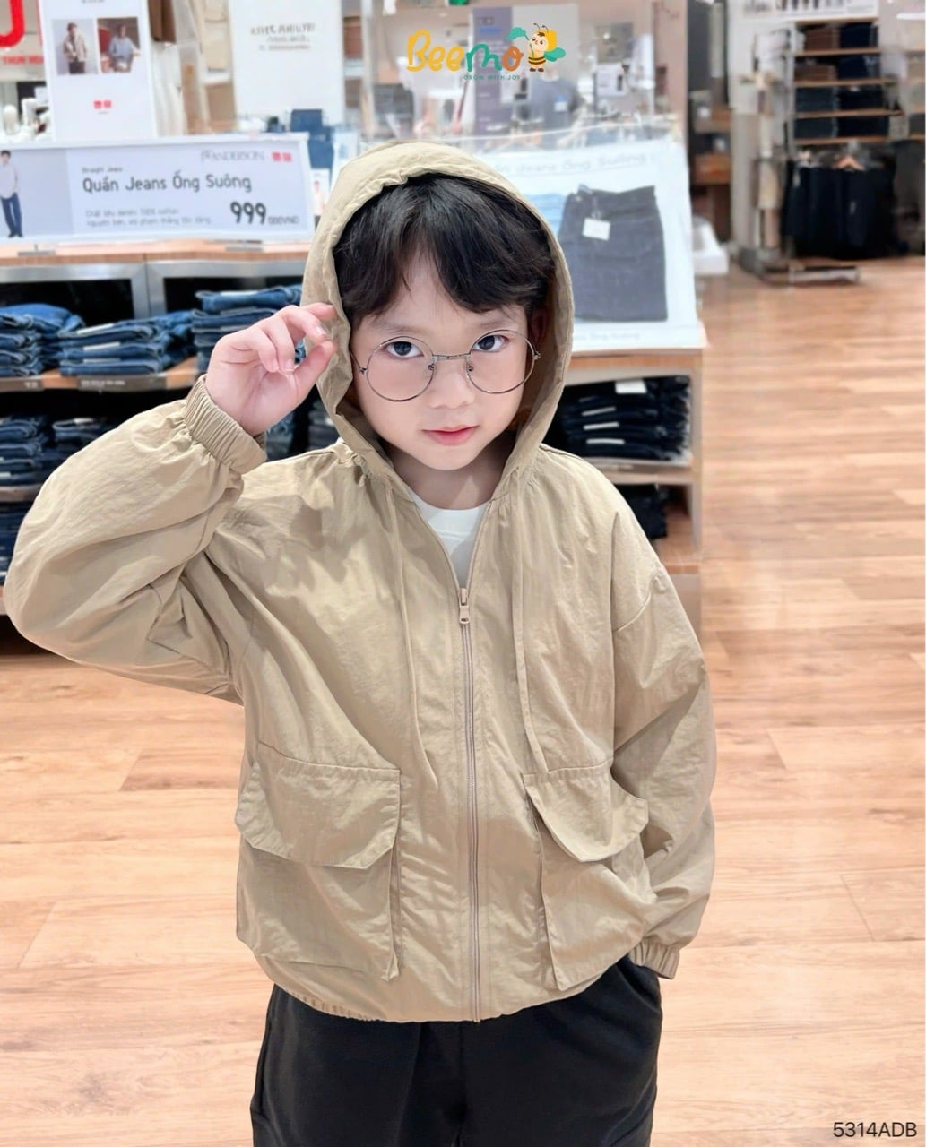 Áo khoác gió Beemo in hình sau lưng cho bé size 1-6y