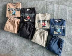 Bộ nỉ da cá Owley Barn hình gấu nhiều màu cho bé size 120-160