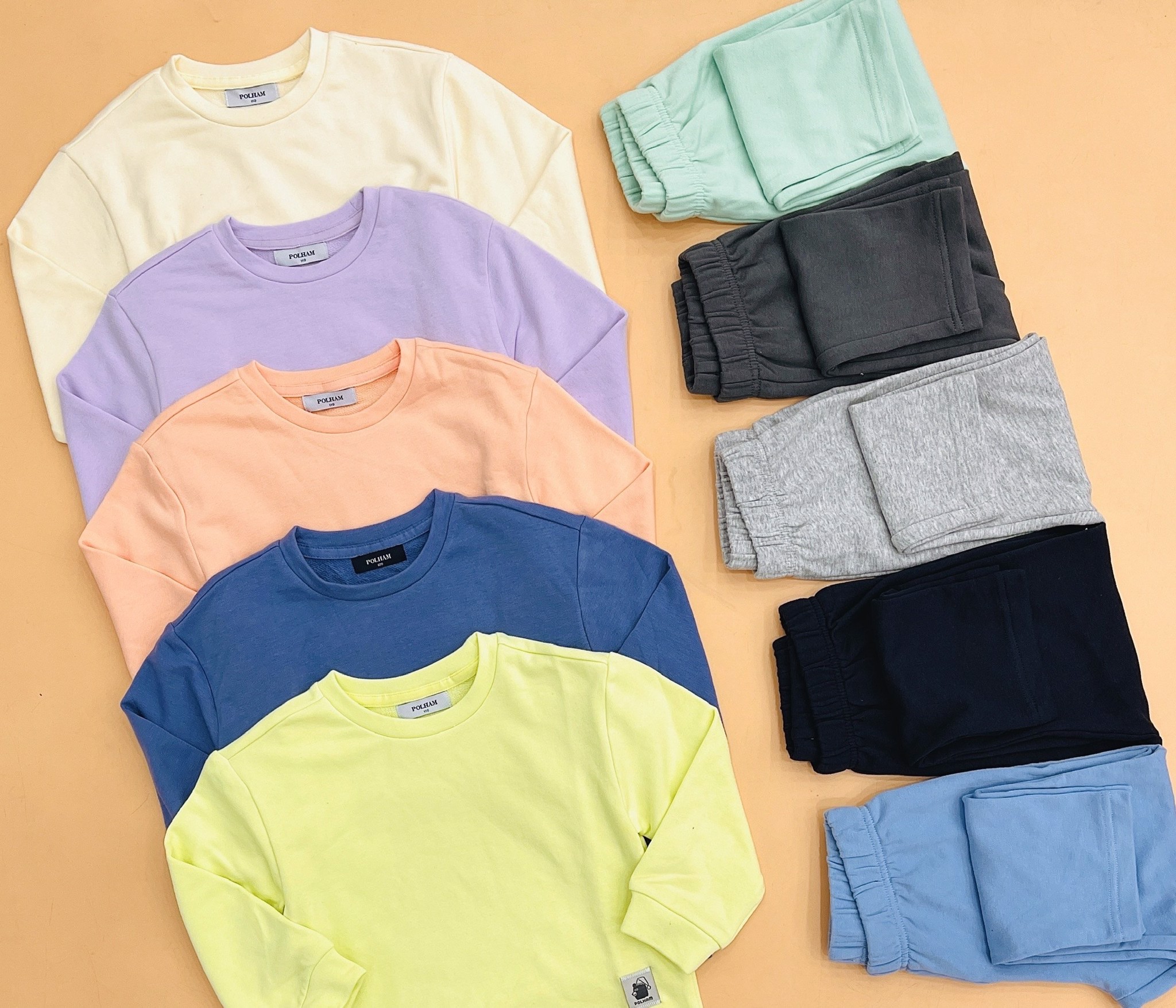 Bộ nỉ da cá Polham phối quần áo phối màu BTBG 110 -160