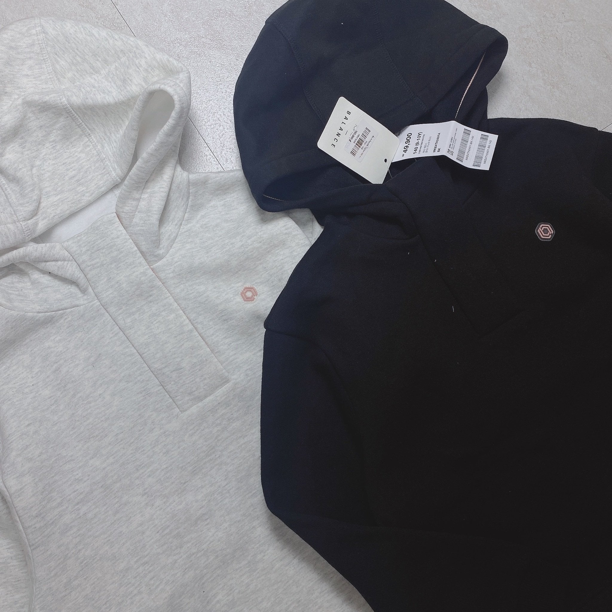 Áo nỉ hoodie Topten kéo khóa cổ 2 màu ghi / đen Bé Gái size 130 - 170