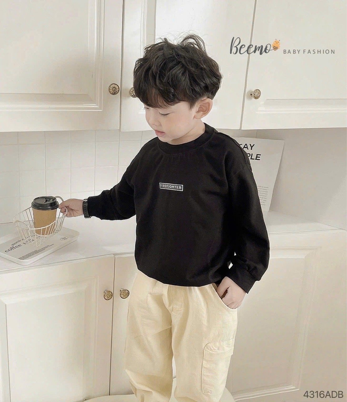 4316ADB - Áo cotton in giữa ngực Beemo