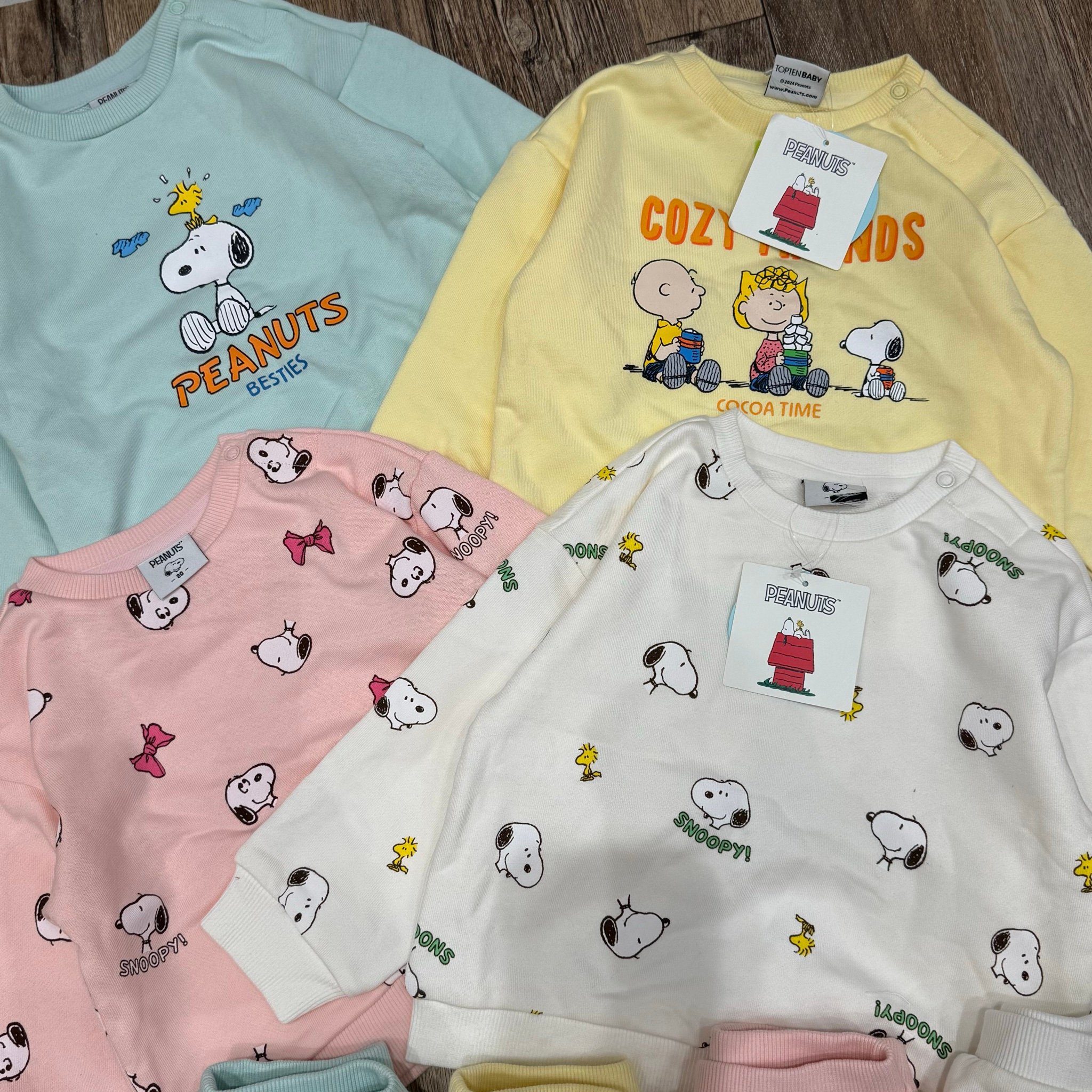 Bộ nỉ da cá Topten baby xuất Hàn dư xịn dòng nhí cho bé size 80-110