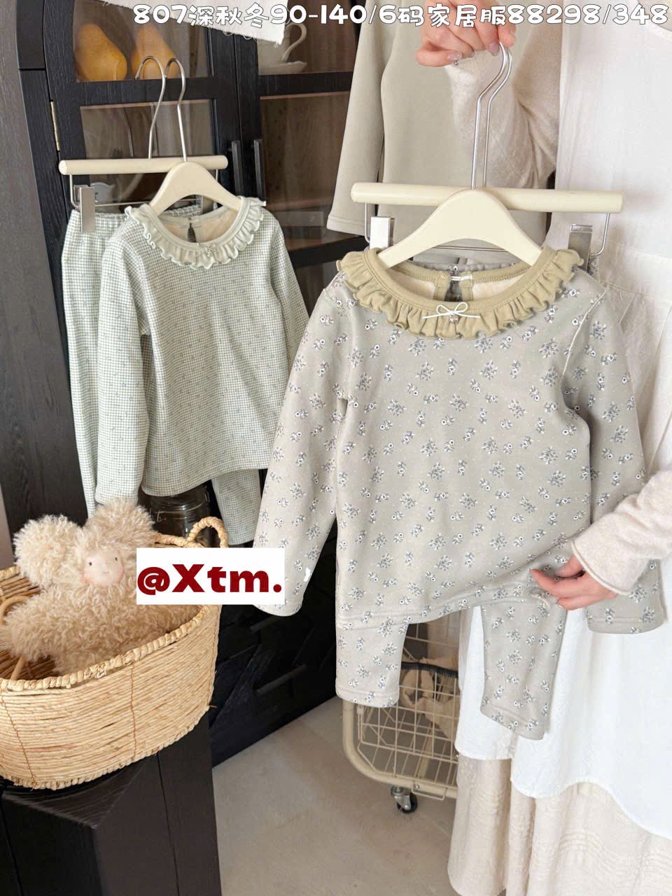 88298 - Bộ nỉ dày đại hàn LNX cổ bèo 3 mẫu Bé Gái size 90 - 140