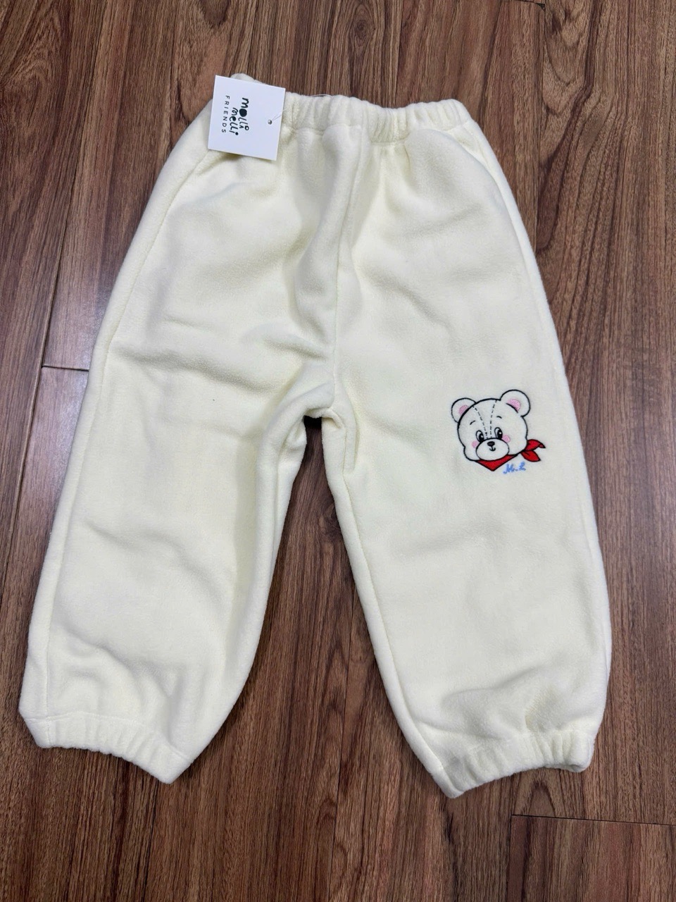 Quần nỉ bệt Molli Melli xuất Hàn màu kem cho bé size 2-10y