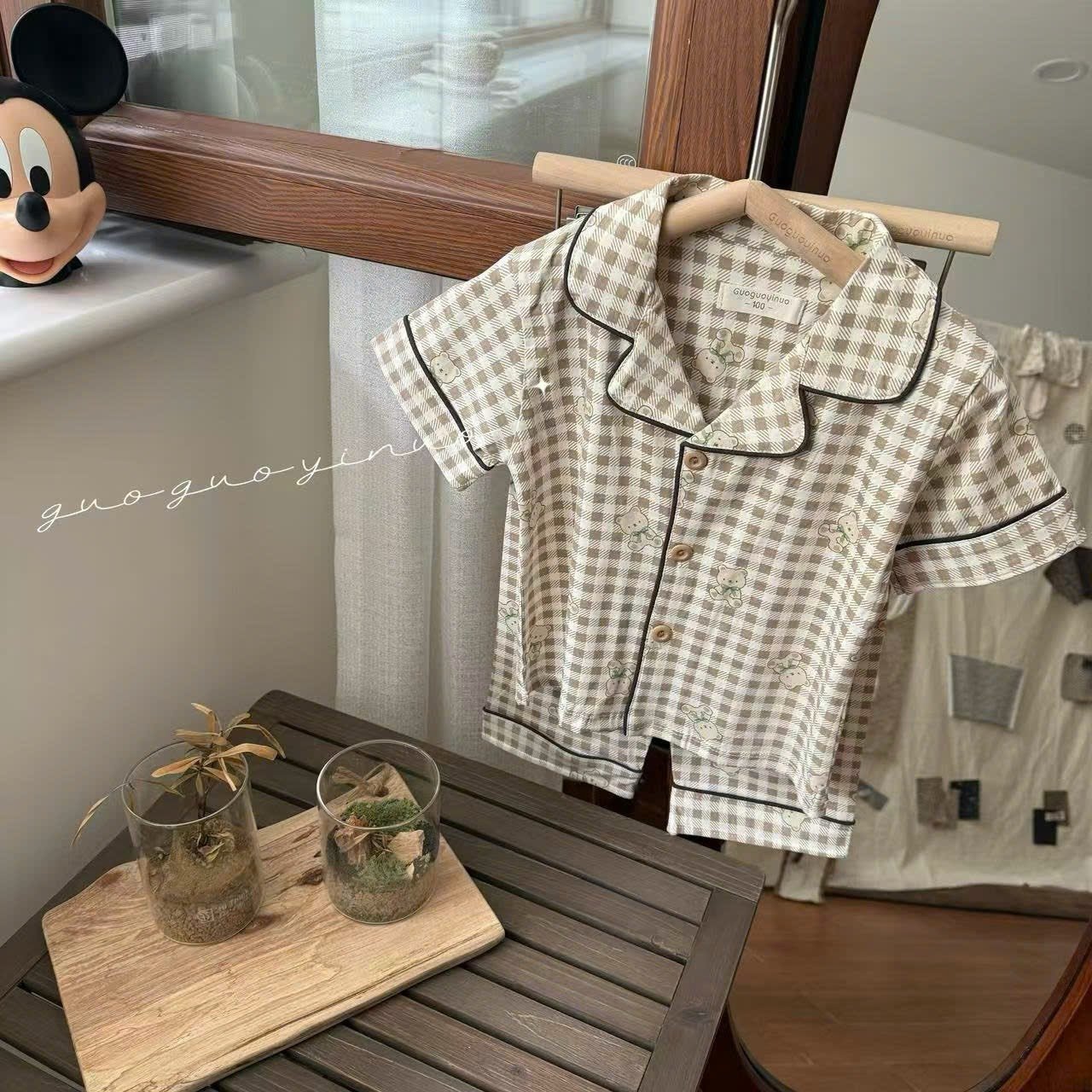 Bộ Pyjama QC vải thun mềm mát nhiều màu cho bé size 130-160