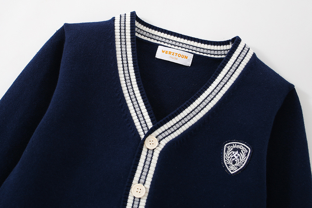 25338 - Cardigan len nhiều màu cho bé trai size 110-150