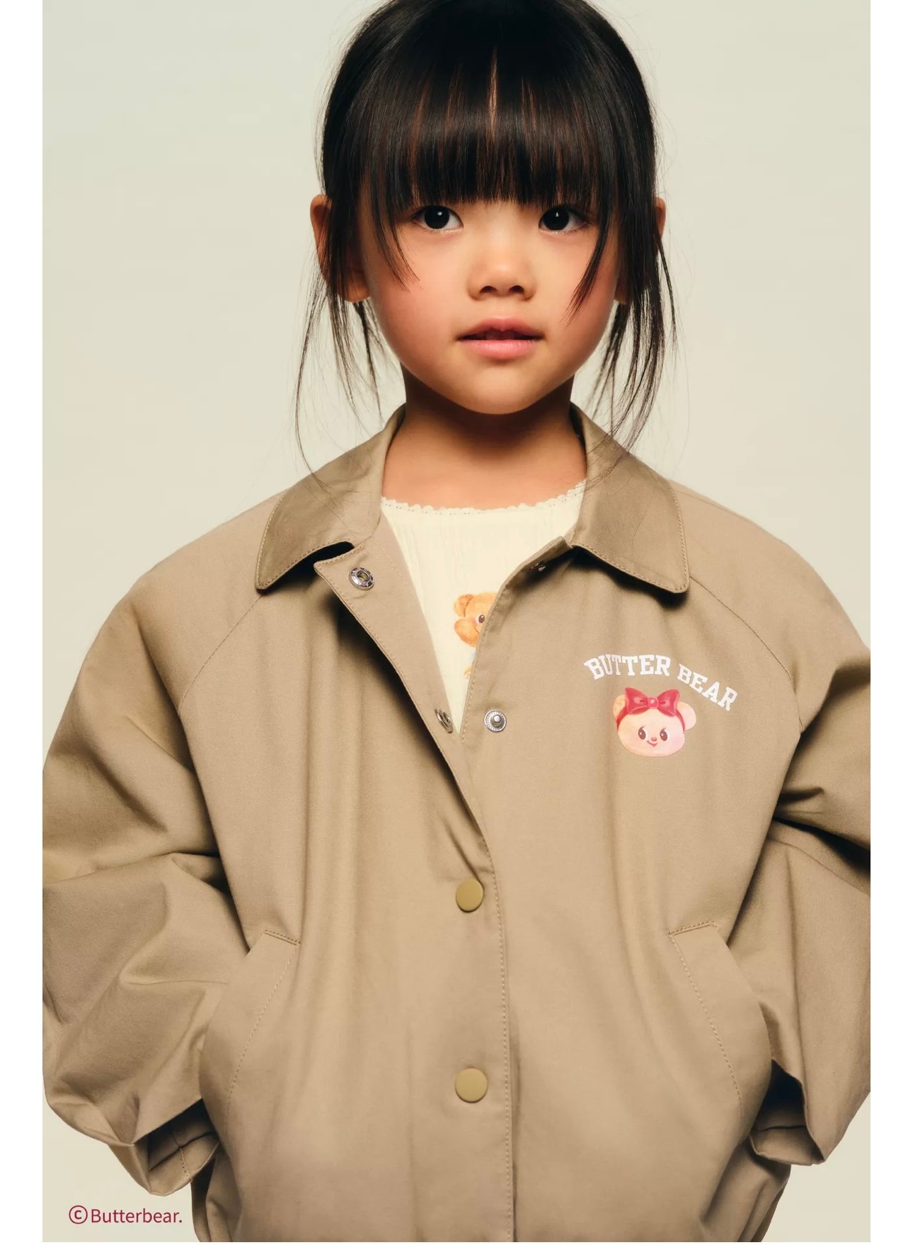 Áo khoác kaki chần bông ZR màu nâu Butter cho bé size 1-6y