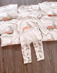 Bộ băng lông C & A màu be hình Động Vật One Happy Family size 3 - 36m