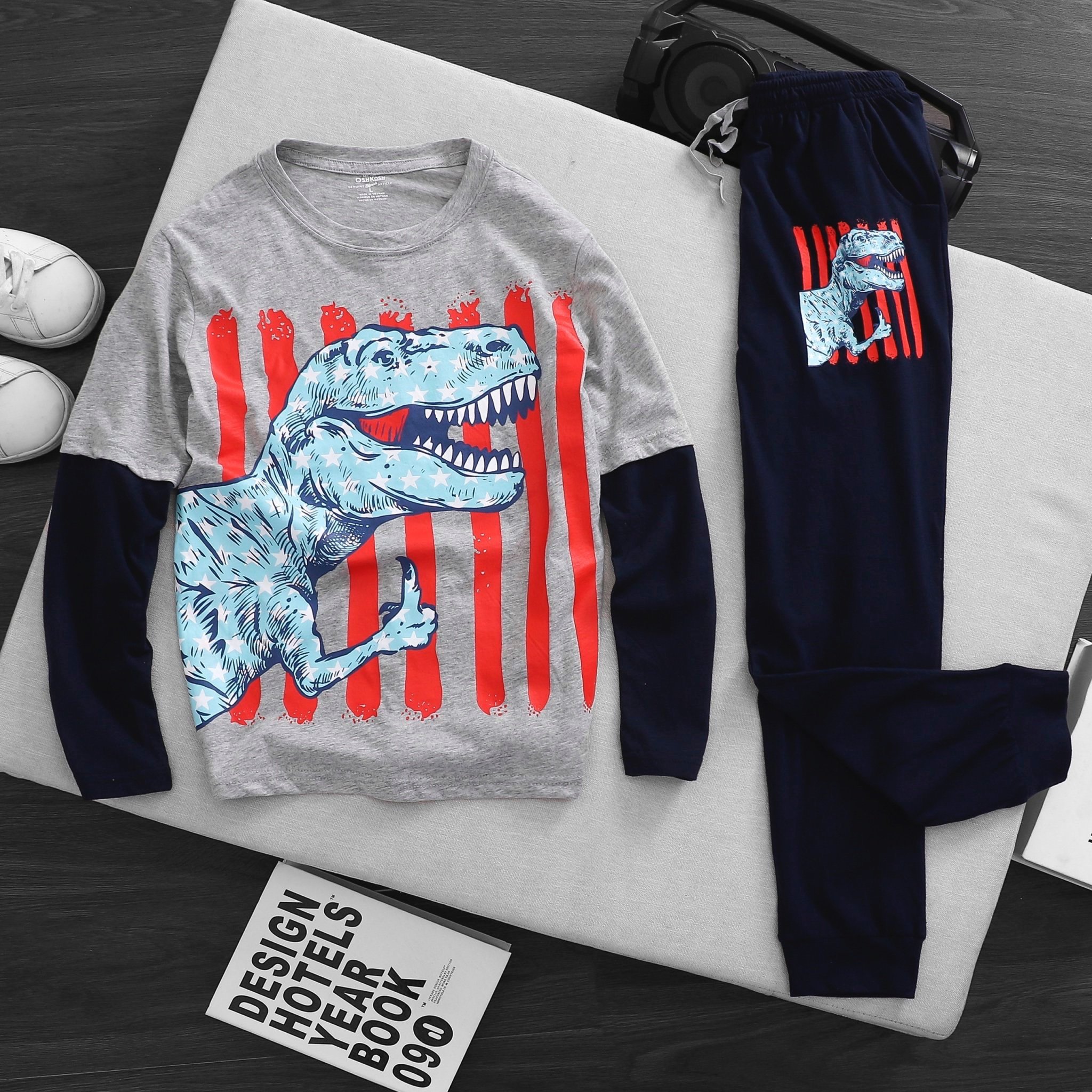 Bộ cotton tay nối Oshkosh nhiều hình BT ( 5-16y)