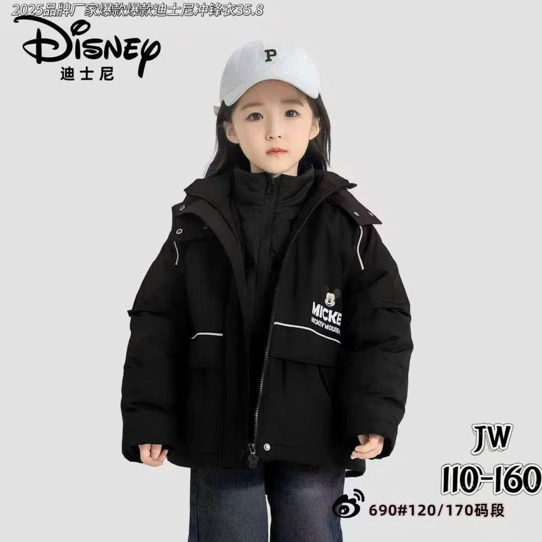 W690 - Áo khoác phao Disney lót nỉ cho bé size 110-160