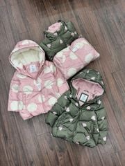 Áo khoác phao lót nỉ Baby G.A.P dư xịn 2 màu hồng, rêu bé gái size 1-5y