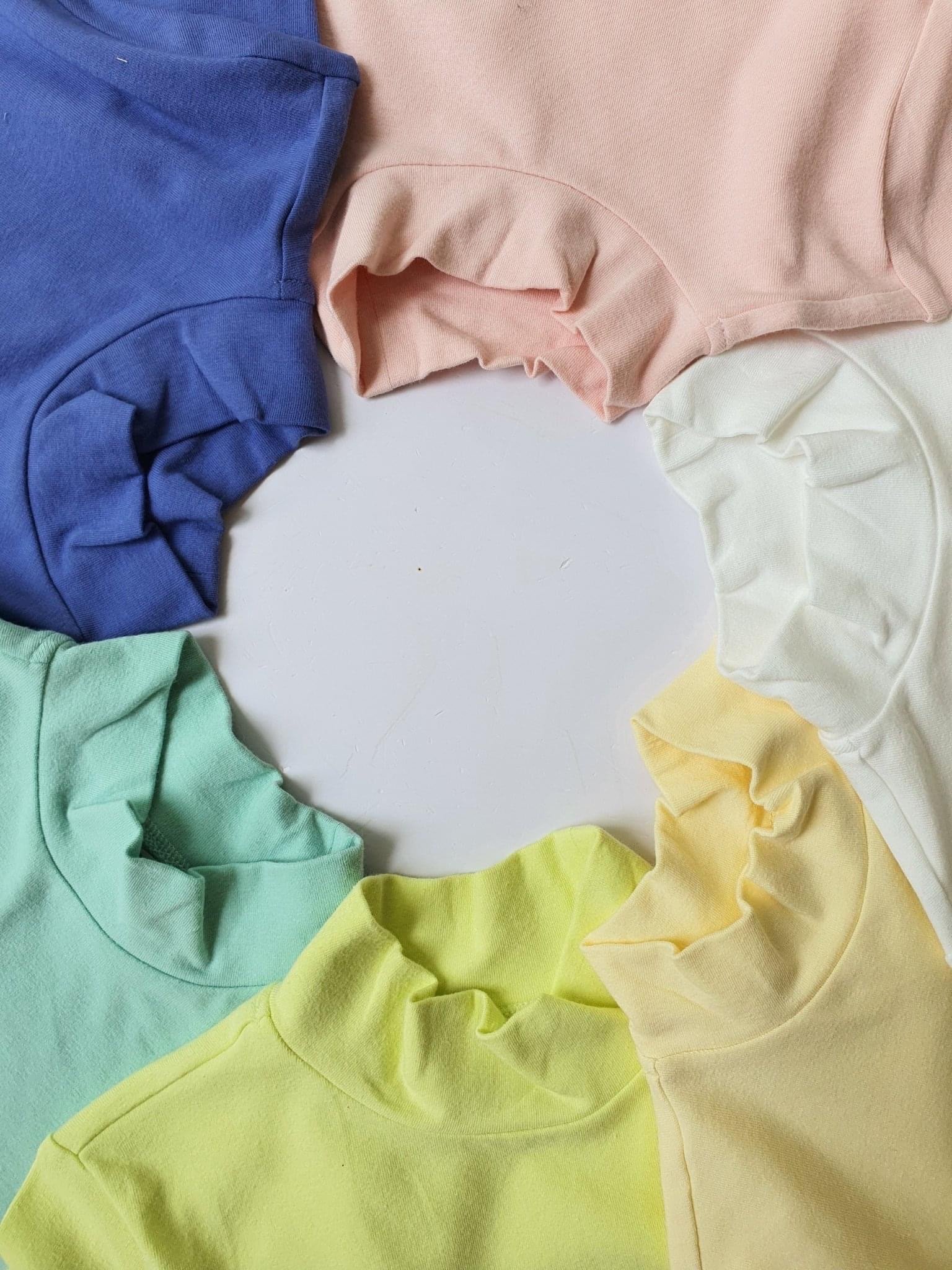 Áo cotton cổ 3p giữ nhiệt MiLam vải Hàn trơn nhiều màu BTBG size 110-160