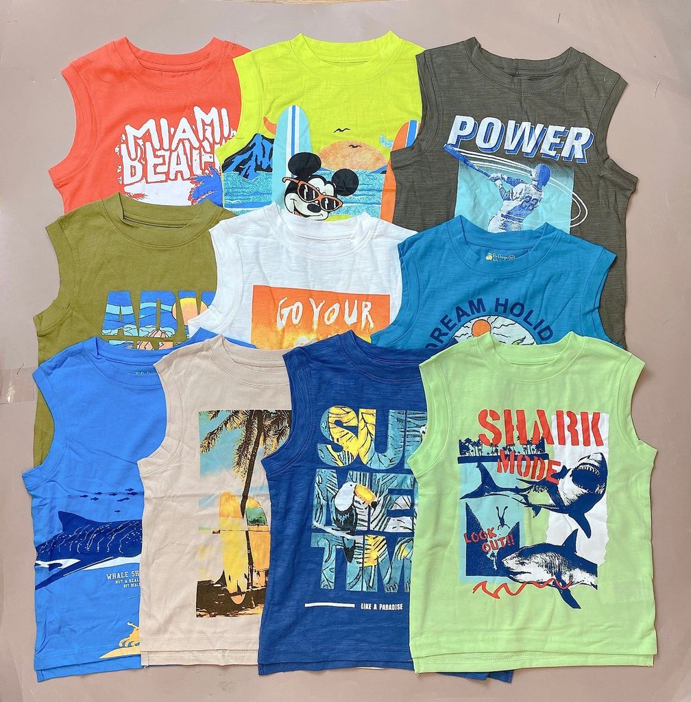 Bộ sát nách vai rơi Ru Design nhiều hình size XS - XL ( 5 - 14y )