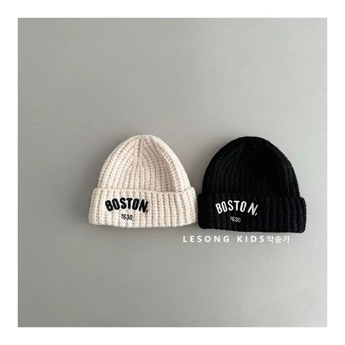 PK06 - Mũ len vành tròn Boston nhiều màu cho bé size 48-53cm