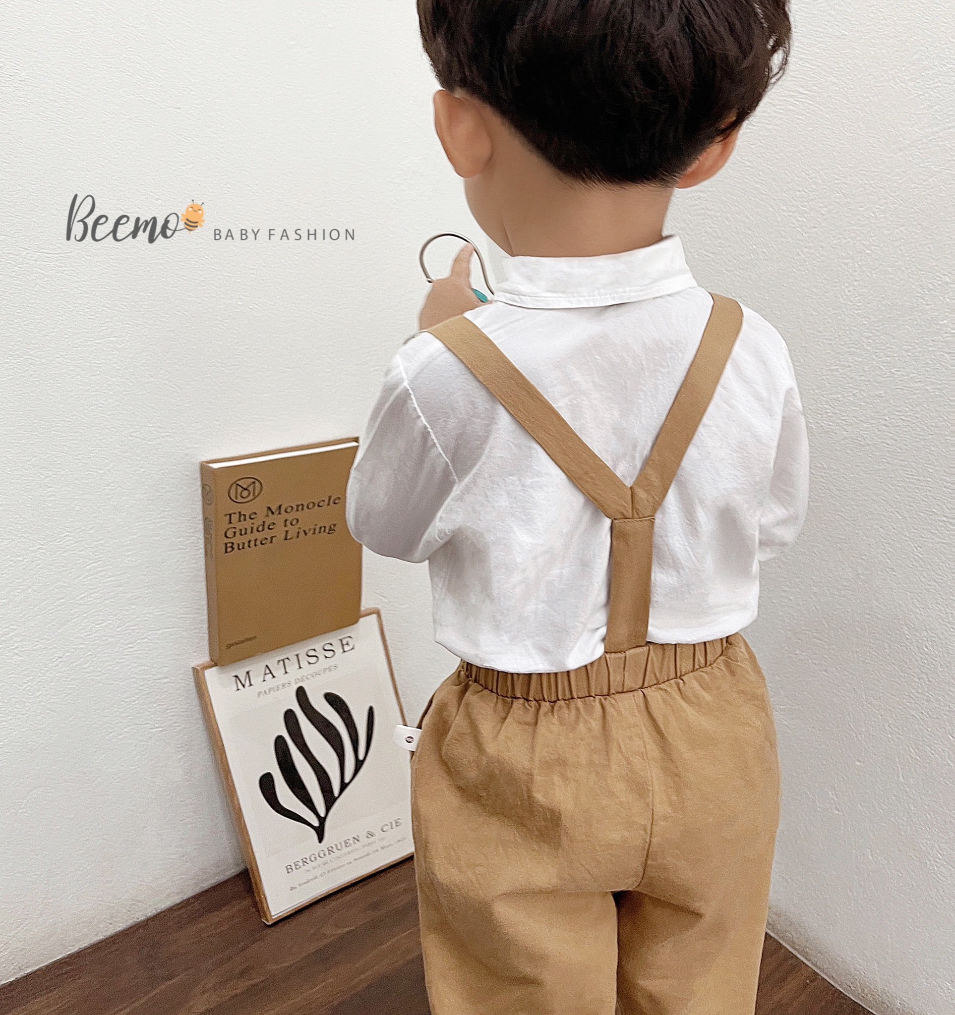 Bộ sơ mi công tử kèm nơ Beemo 2 màu nâu / đen size 80 - 130