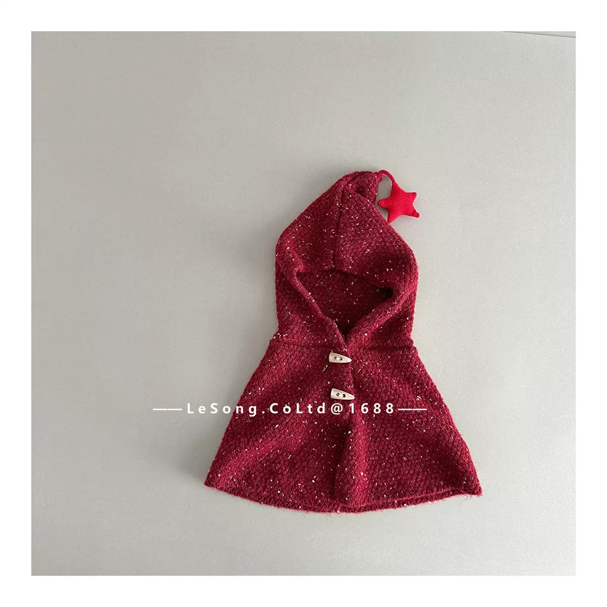 Mũ len chùm liền khăn đính chóp ngôi sao cho bé size 2-5y