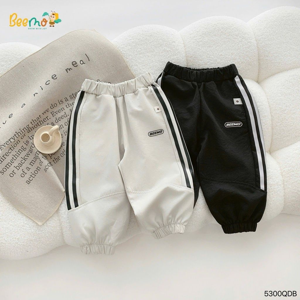 Quần gió thể thao 2 sọc kẻ Beemo cho bé size 80-130