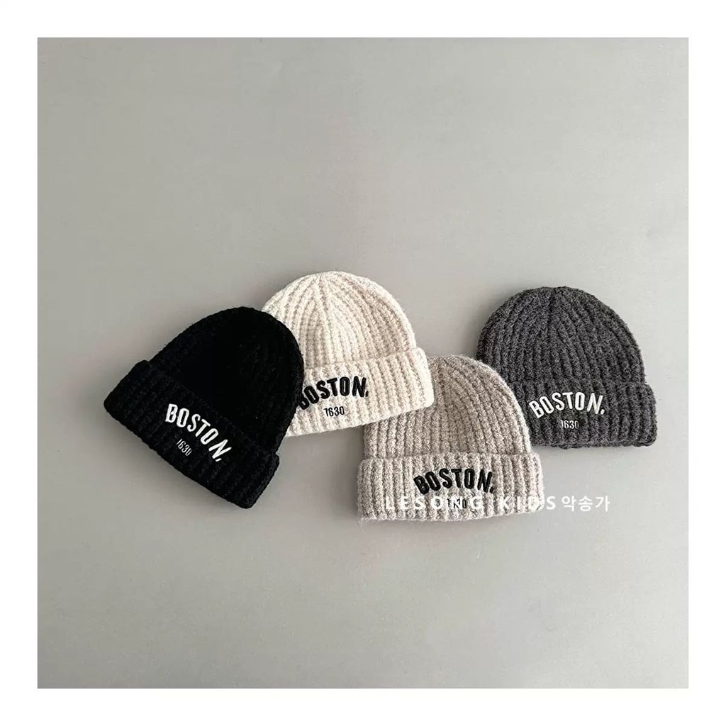 PK06 - Mũ len vành tròn Boston nhiều màu cho bé size 48-53cm