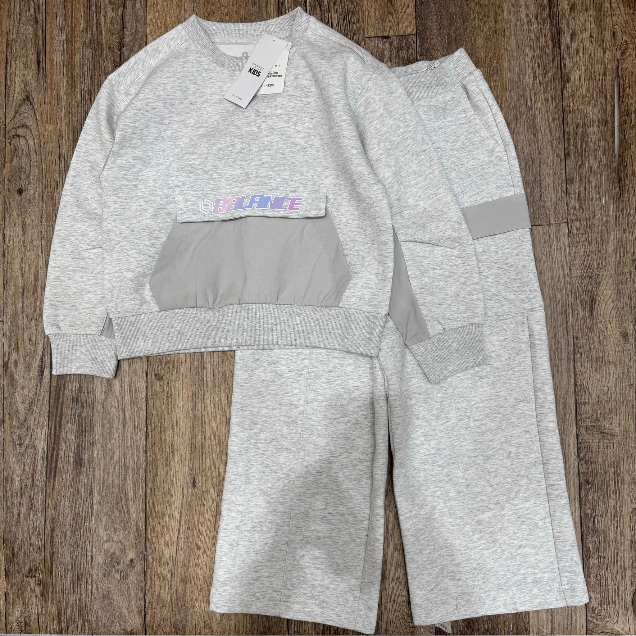 Bộ nỉ Topten xuất Hàn quần ống suông túi hộp nhiều màu bé gái size 120-170