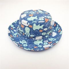 Mũ vải vành Miller BT - xanh động vật biển