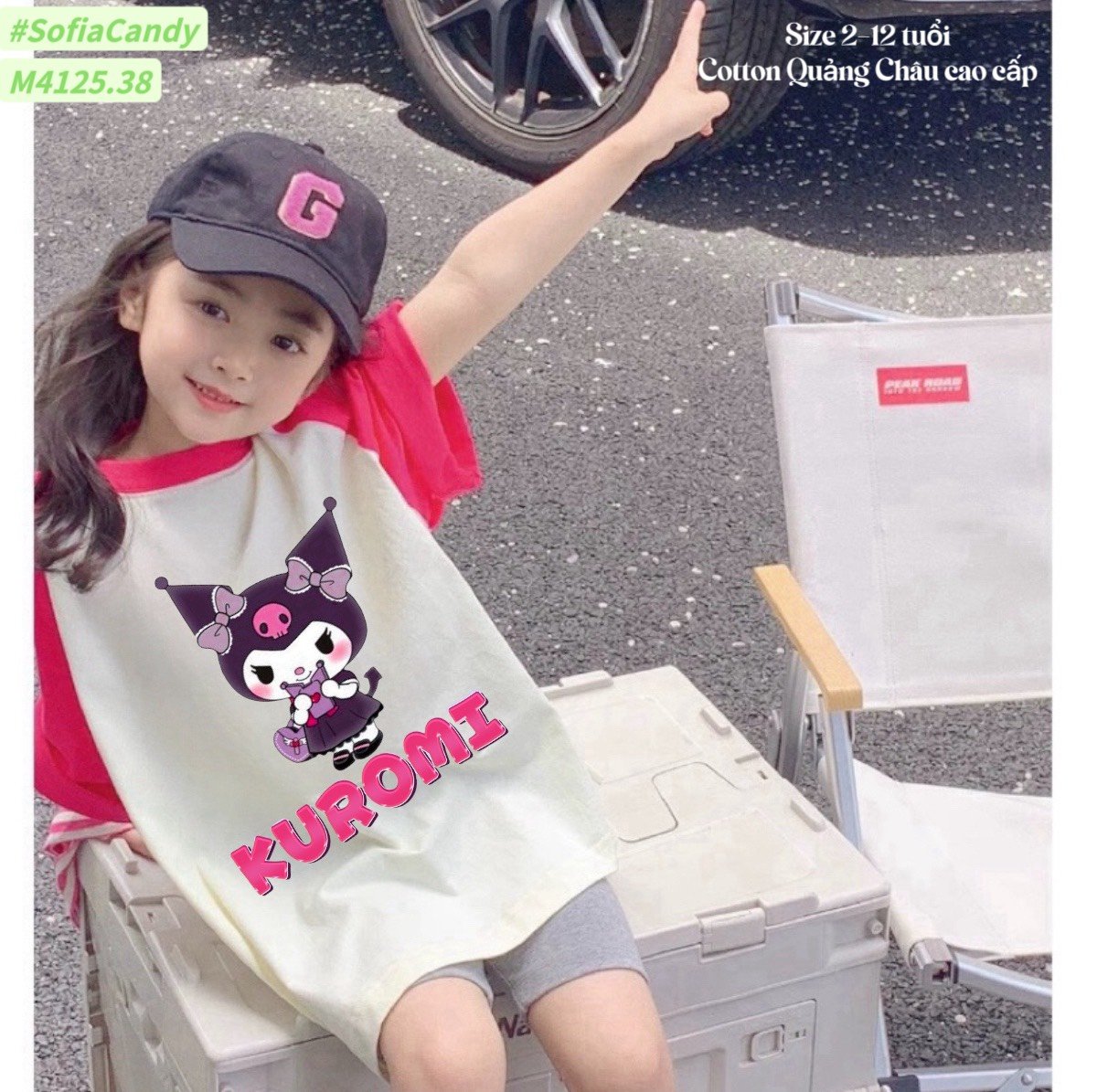 M4125.38 - Set bộ Mia Kids Kuromi áo hồng phối quần legging xám size 2-12y