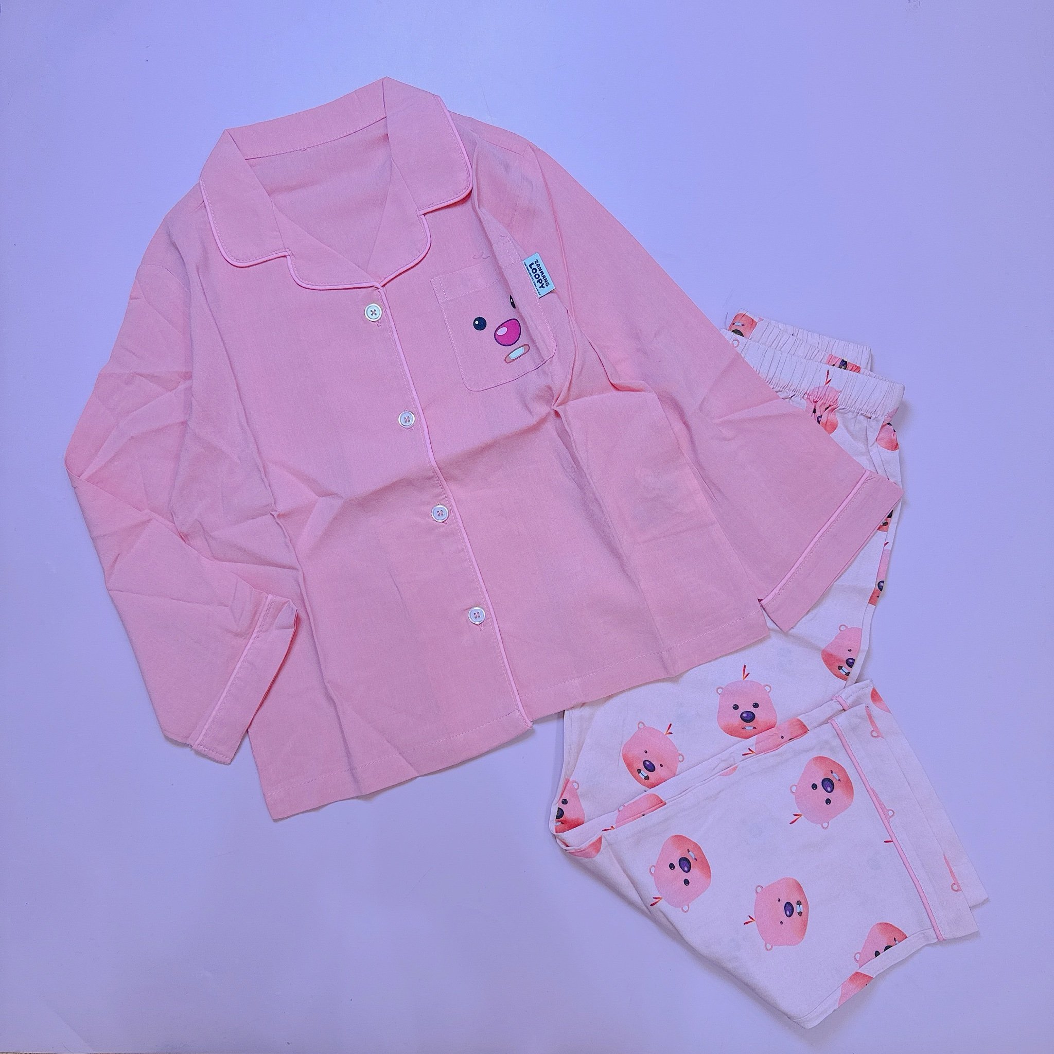 Pyjama thô dài tay vải Hàn nhiều mẫu cho bé size 110 - 160