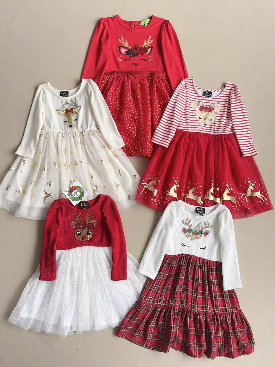 Váy Noel nhiều hãng Pink Violet, Lilt, Arie dư xịn nhiều mẫu cho bé gái size 2-6y