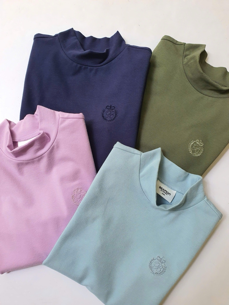 BM2510TS08 - Áo cổ 3p Beemon cotton hàn thêu B nhiều màu cho bé size 120-160