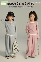 M5633 - Bộ Miakids thun tăm 2 màu cho bé gái size 2-12y