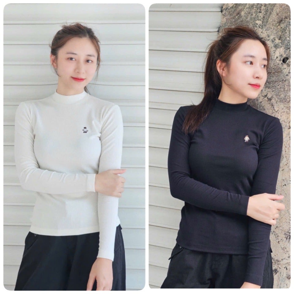 BM2509TS04 - Áo thun tăm cổ 3p Beemon thêu gấu ngực 2 màu cho Mẹ size S/ M / L