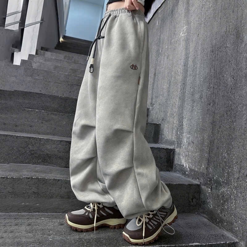 8055 - Quần nỉ hai da jogger 2 màu hồng/loang kem ghi cho bé size 110-150