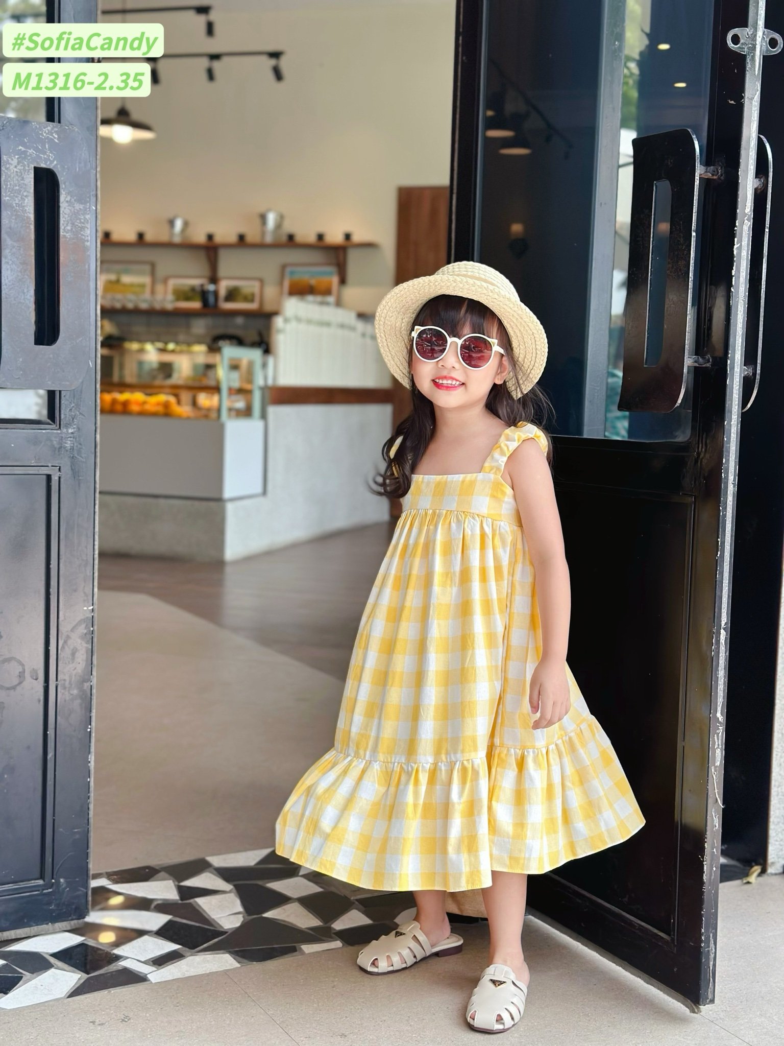 V00047 - Váy Mia Kids thô kẻ caro nhiều màu BG size 1-10y