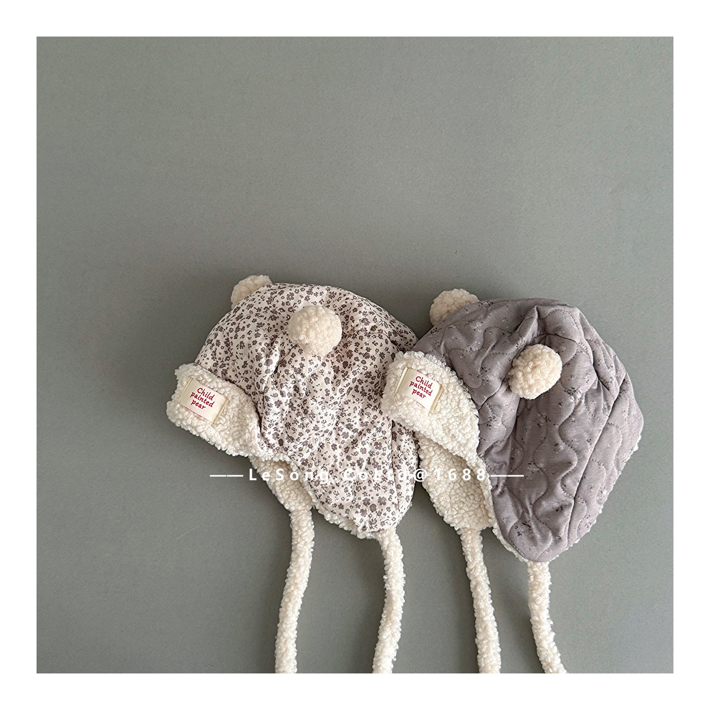 Mũ có tai lót nỉ giữ ấm cho trẻ em chất liệu vải nhung gân kích thước 48-50cm, NSX Yiwu Lesong