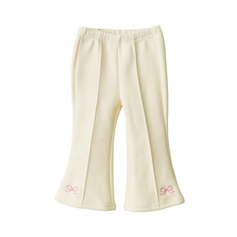 Quần nỉ ống loe bebezoo thêu nơ nhiều màu cho bé gái size 100-160