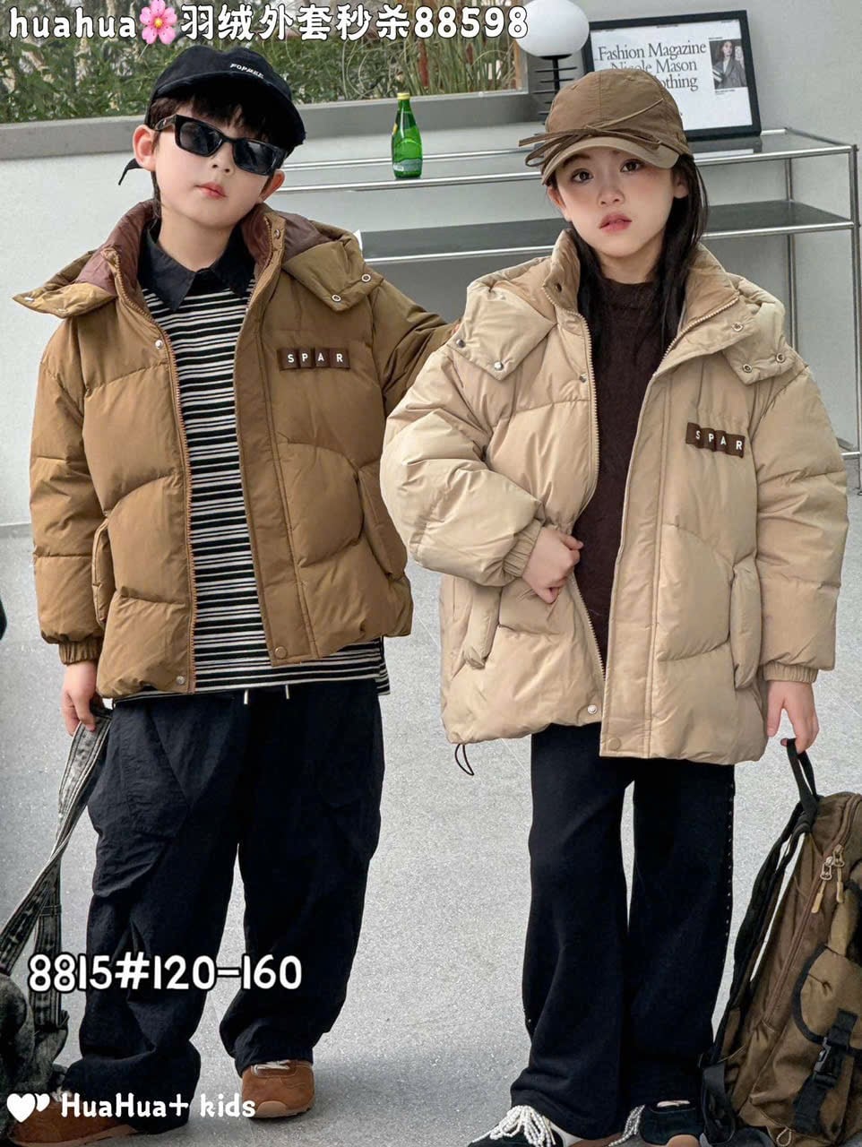 Áo khoác phao lông vũ QCCC nhiều màu cho bé size 120-160