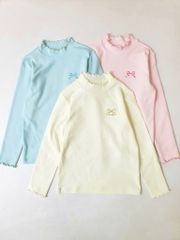 BM2511TS02 - Áo giữ nhiệt Beemon cổ 3p thêu nơ 3 màu cho bé gái size 120-160