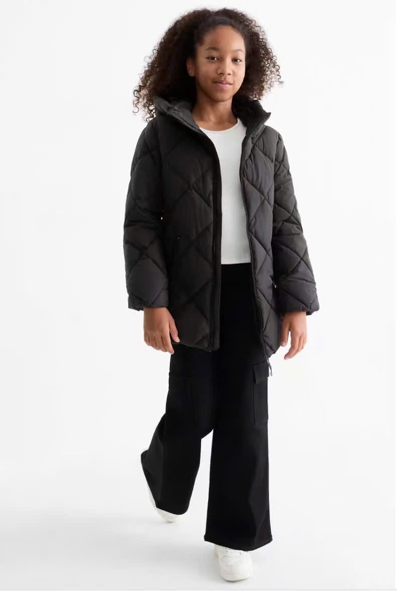 AK06 - Áo khoác phao chần trám CA siêu nhẹ dáng dài cho bé size 8-14y