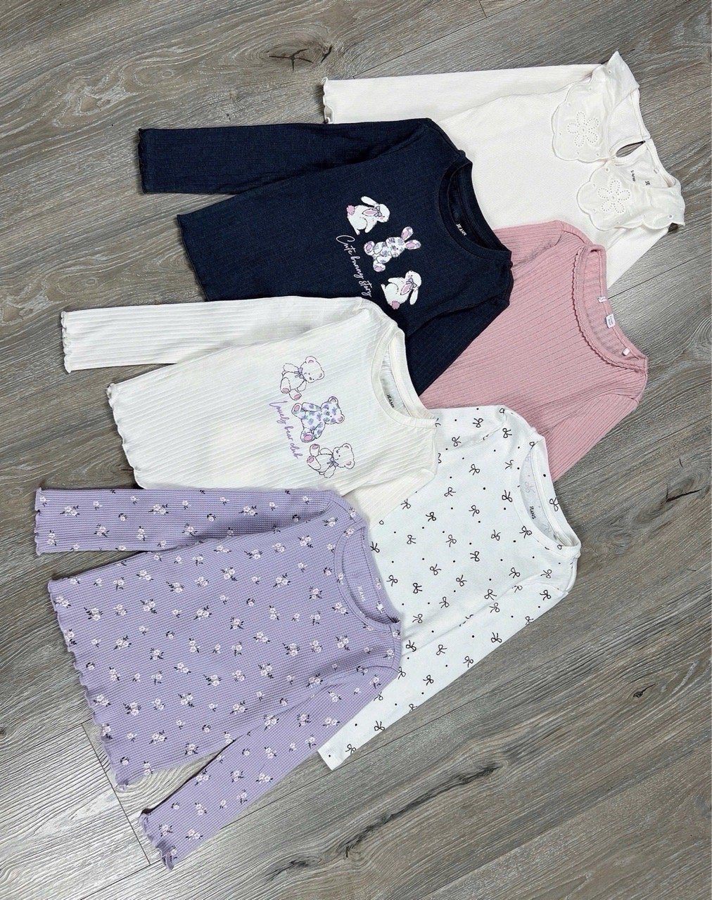 Áo thun tăm GGJJ dư xịn nhiều màu cho bé gái size 2-8y