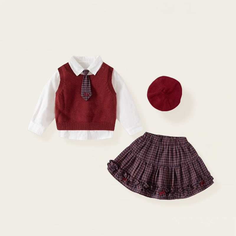 2582 - Set 5ct FanXiaoke kèm mũ cho bé gái size 80-120