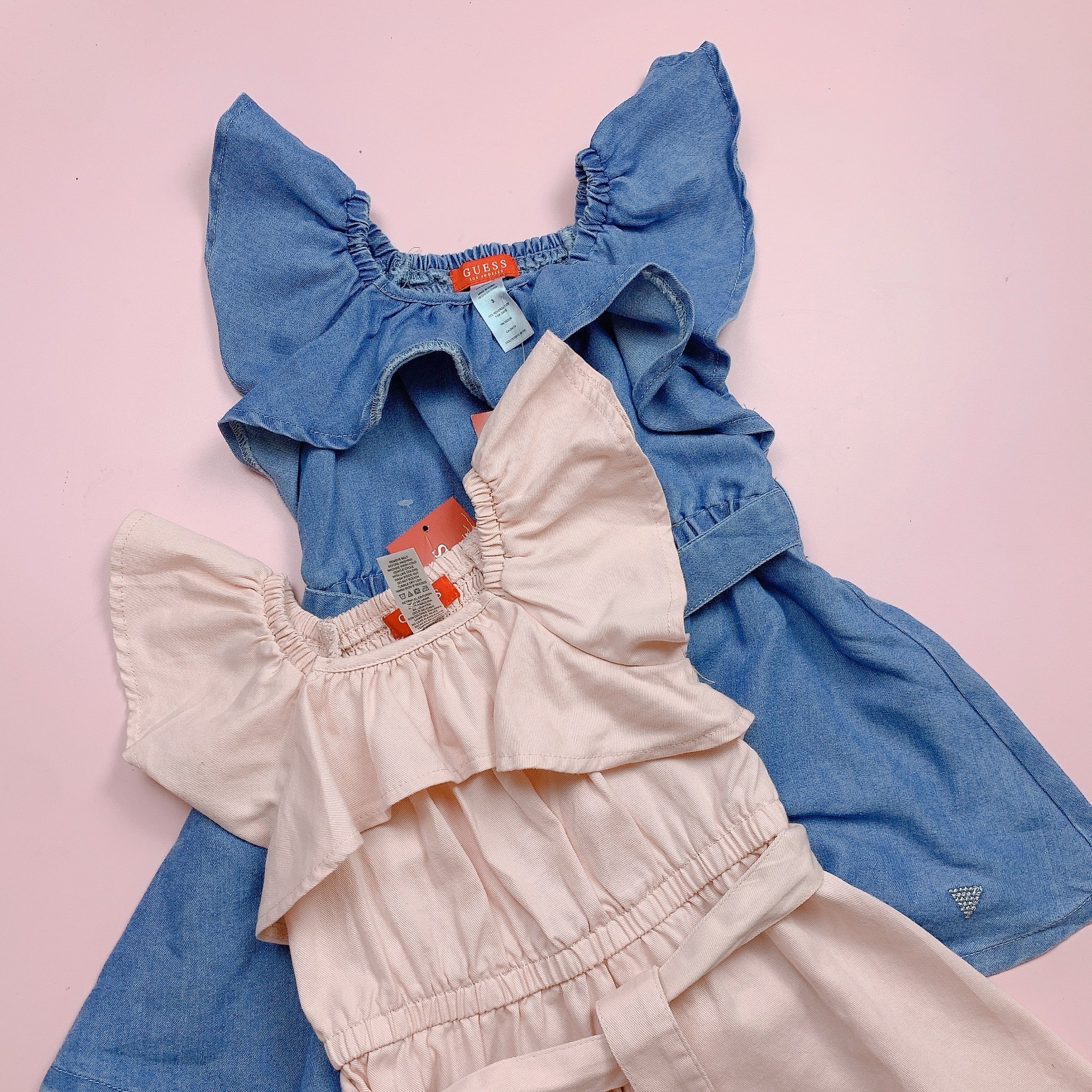 V00054 - Váy jean 2 màu xanh, hồng BG size