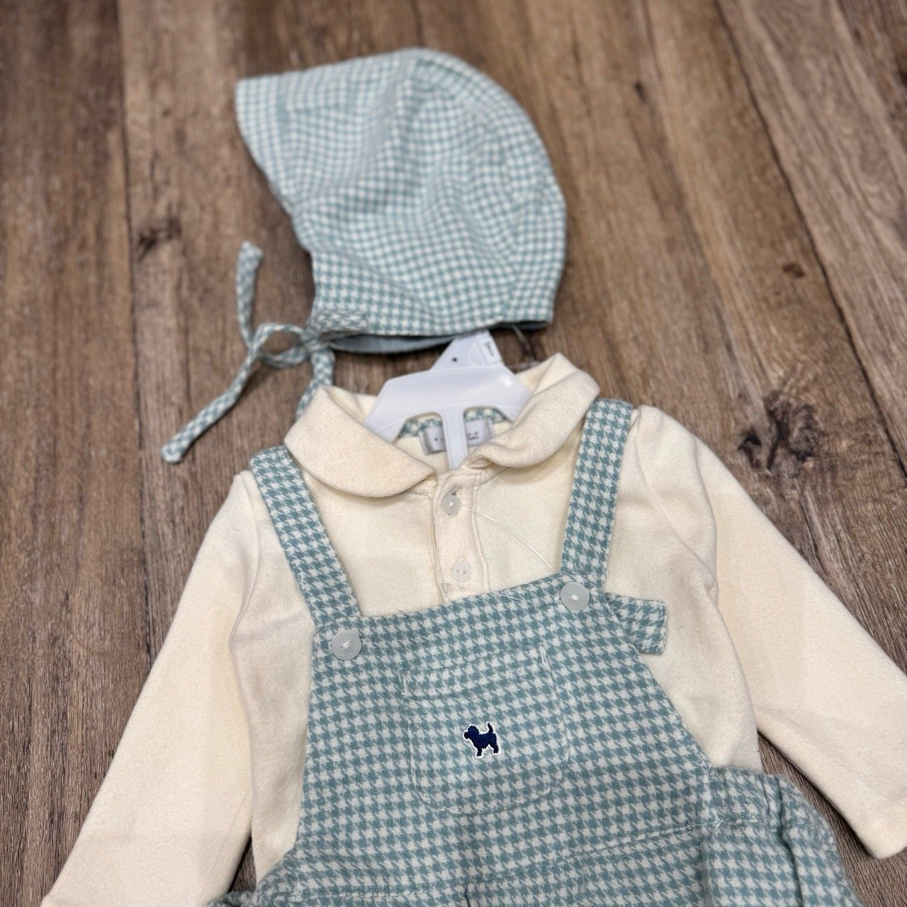 Set áo + yếm body BD Baby 2 màu hồng/xanh cho bé size 80