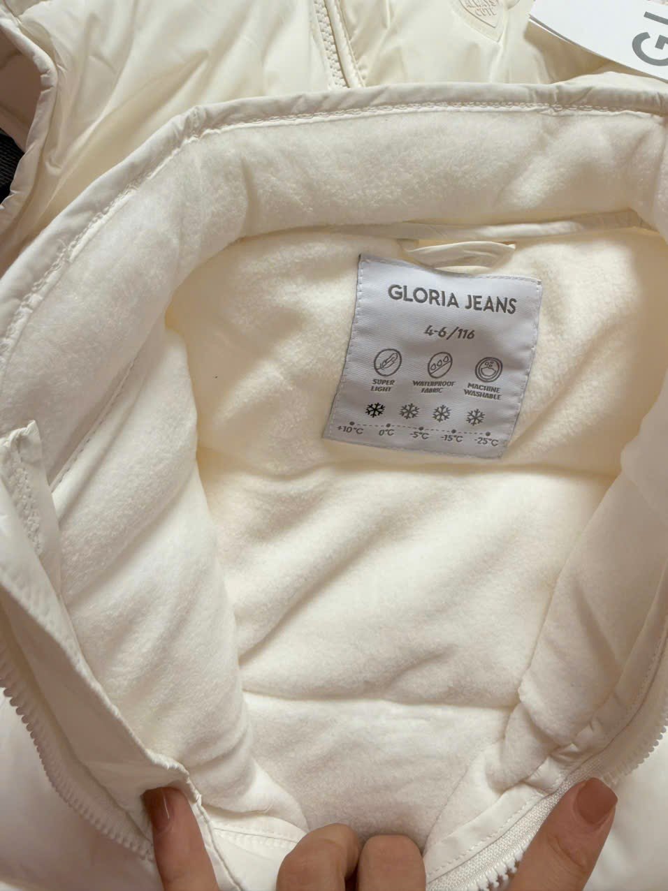 Áo gile phao lót nỉ GGJJ màu kem cho bé size 2-8y (form to)