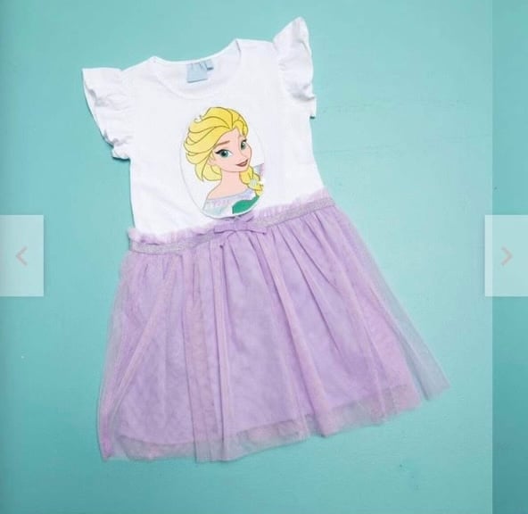 Váy Disney cotton lật hình phối chân voan nhiều màu size 2 - 8y